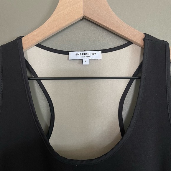 Emerson Fry Ponte Layering Dress Black‎ Racerback Size 2 LBD Classic Minimalist - Picture 9 of 16